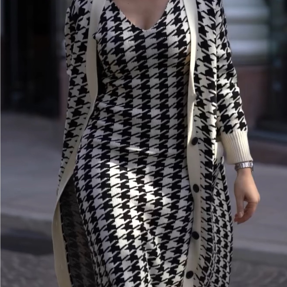 Dress with cardigan set